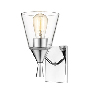 Wall Sconces Artini Wall Sconce - Chrome - Clear Glass - 7in. Extension - E26 Medium Base