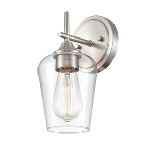 Wall Sconces Ashford Wall Sconce - Brushed Nickel - Clear Glass - 6.5in. Extension - E26 Medium Base