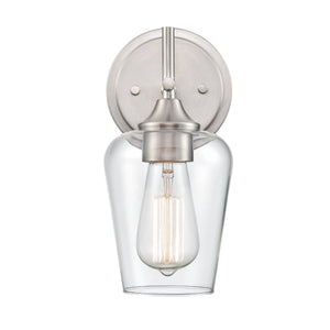 Wall Sconces Ashford Wall Sconce - Brushed Nickel - Clear Glass - 6.5in. Extension - E26 Medium Base