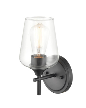 Wall Sconces Ashford Wall Sconce - Matte Black - Clear Glass - 6.5in. Extension - E26 Medium Base