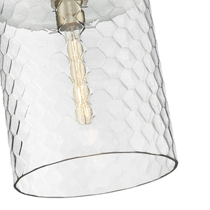Pendant Fixtures Ashli Pendant - Modern Gold - Clear Honeycomb Glass - 12in. Diameter - E26 Medium Base