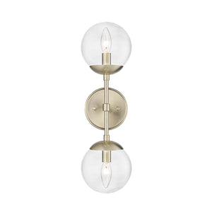 Wall Sconces Avell Wall Sconce - Modern Gold - Clear Glass - 8in. Extension - E26 Medium Base