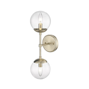 Wall Sconces Avell Wall Sconce - Modern Gold - Clear Glass - 8in. Extension - E26 Medium Base