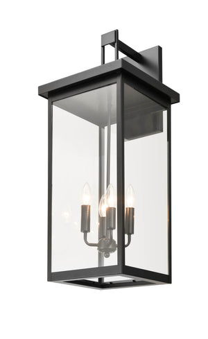 Wall Sconces Barkeley Outdoor Wall Sconce - Powder Coat Black - Clear Glass - 12in. Extension - E12 Candelabra Base