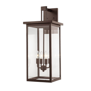 Wall Sconces Barkeley Outdoor Wall Sconce - Powder Coat Bronze - Clear Glass - 12in. Extension - E12 Candelabra Base