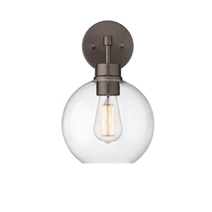 Wall Sconces Basin Outdoor Wall Sconce - Powder Coat Bronze - Clear Glass - 9.13in Extension - E26 Medium Base