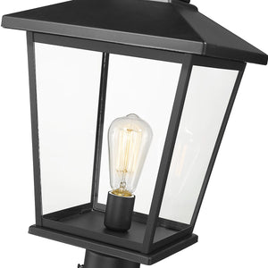 Post Top Lamps Bellmon Outdoor Post Top Lantern - Powder Coat Black - Clear Glass - 11.1in. Diameter - E26 Medium Base