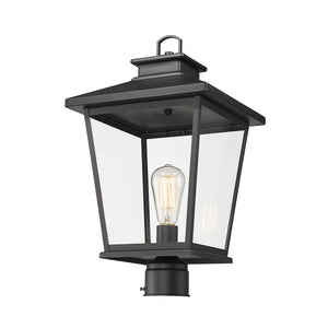 Post Top Lamps Bellmon Outdoor Post Top Lantern - Powder Coat Black - Clear Glass - 11.1in. Diameter - E26 Medium Base