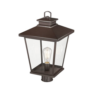 Post Top Lamps Bellmon Outdoor Post Top Lantern - Powder Coat Bronze - Clear Glass - in. Diameter - E26 Medium Base