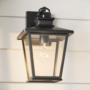 Wall Sconces Bellmon Outdoor Wall Sconce - Powder Coat Black - Clear Glass - 8.125in. Extension - E26 Medium Base