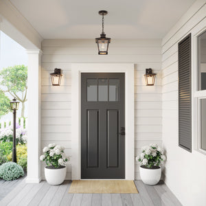 Wall Sconces Bellmon Outdoor Wall Sconce - Powder Coat Bronze - Clear Glass - 8.125in. Extension - E26 Medium Base