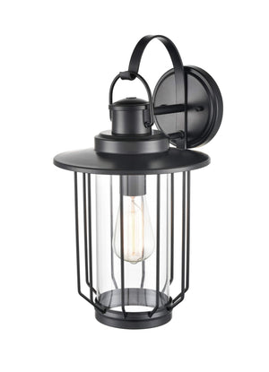 Wall Sconces Belvoir Outdoor Wall Sconce - Powder Coat Black - Clear Glass - 11in. Extension - E26 Medium Base