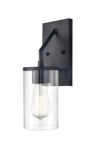 Wall Sconces Beverlly Wall Sconce - Matte Black - Clear Beveled Glass - 8.7in. Extension - E26 Medium Base