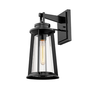 Wall Sconces Bolling Outdoor Wall Sconce - Powder Coat Black - Clear Glass - 10.75in Extension - E26 Medium Base