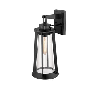 Wall Sconces Bolling Outdoor Wall Sconce - Powder Coat Black - Clear Glass - 11.5in Extension - E26 Medium Base