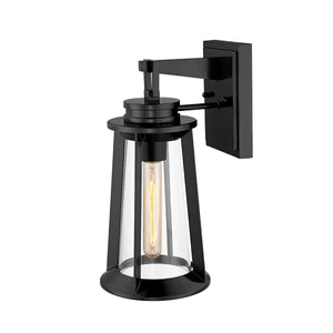 Wall Sconces Bolling Outdoor Wall Sconce - Powder Coat Black - Clear Glass - 8.375in Extension - E26 Medium Base