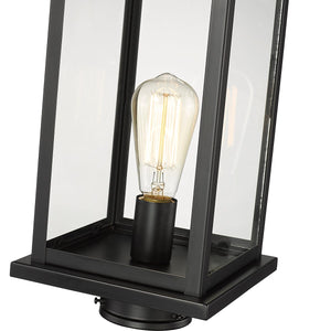 Post Top Lamps Bowton Outdoor Post Top Lantern - Powder Coat Black - Clear Glass - 8.5in. Diameter - E26 Medium Base