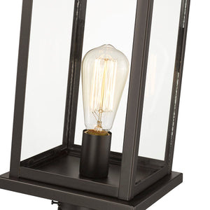 Post Top Lamps Bowton Outdoor Post Top Lantern - Powder Coat Bronze - Clear Glass - 8.3in. Diameter - E26 Medium Base