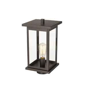 Post Top Lamps Bowton Outdoor Post Top Lantern - Powder Coat Bronze - Clear Glass - 8.3in. Diameter - E26 Medium Base