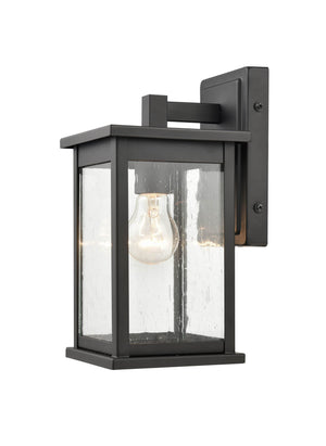 Wall Sconces Bowton Outdoor Wall Sconce - Powder Coat Black - Clear Seeded Glass - 6.75in. Extension - E26 Medium Base