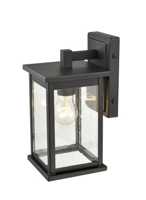 Wall Sconces Bowton Outdoor Wall Sconce - Powder Coat Black - Clear Seeded Glass - 6.75in. Extension - E26 Medium Base