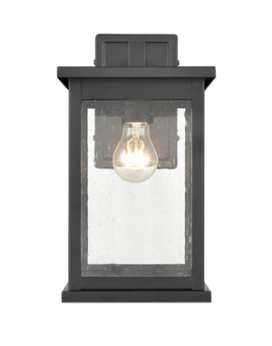Wall Sconces Bowton Outdoor Wall Sconce - Powder Coat Black - Clear Seeded Glass - 8.125in. Extension - E26 Medium Base