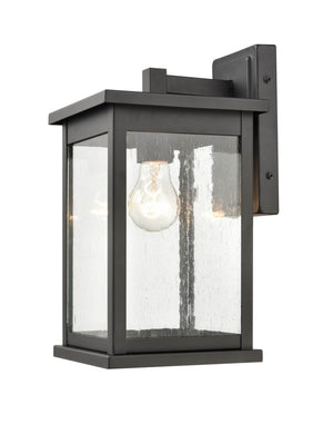 Wall Sconces Bowton Outdoor Wall Sconce - Powder Coat Black - Clear Seeded Glass - 8.125in. Extension - E26 Medium Base