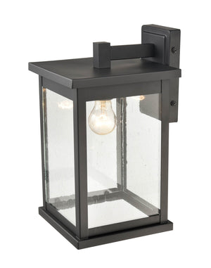 Wall Sconces Bowton Outdoor Wall Sconce - Powder Coat Black - Clear Seeded Glass - 9.5in. Extension - E26 Medium Base