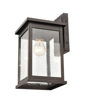 Wall Sconces Bowton Outdoor Wall Sconce - Powder Coat Bronze - Clear Seeded Glass - 8.125in. Extension - E26 Medium Base