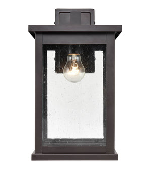 Wall Sconces Bowton Outdoor Wall Sconce - Powder Coat Bronze - Clear Seeded Glass - 9.5in. Extension - E26 Medium Base