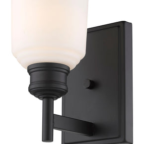 Wall Sconces Burbank Wall Sconce - Matte Black - Etched White Glass - 7in. Extension - E26 Medium Base