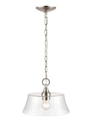 Pendant Fixtures Caily Pendant - Brushed Nickel - Clear Seeded Glass - 11.5in. Diameter - E26 Medium Base