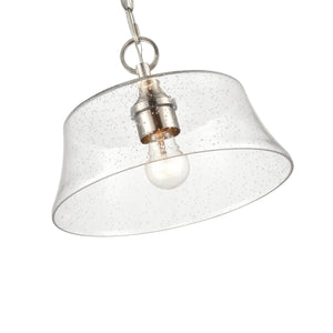 Pendant Fixtures Caily Pendant - Brushed Nickel - Clear Seeded Glass - 11.5in. Diameter - E26 Medium Base