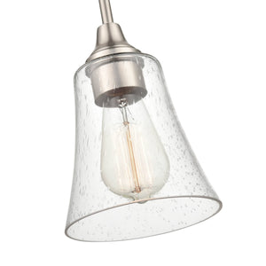 Pendant Fixtures Caily Pendant - Brushed Nickel - Clear Seeded Glass - 5.75in. Diameter - E26 Medium Base