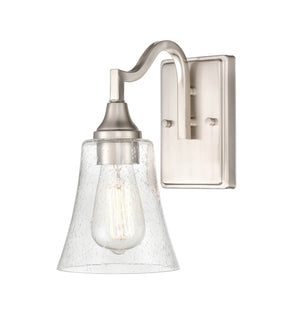 Wall Sconces Caily Wall Sconce - Brushed Nickel - Clear Seeded Glass - 9.5in. Extension - E26 Medium Base