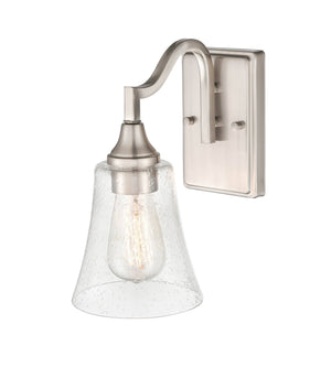 Wall Sconces Caily Wall Sconce - Brushed Nickel - Clear Seeded Glass - 9.5in. Extension - E26 Medium Base