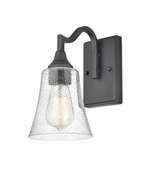 Wall Sconces Caily Wall Sconce - Matte Black - Clear Seeded Glass - 9.5in. Extension - E26 Medium Base
