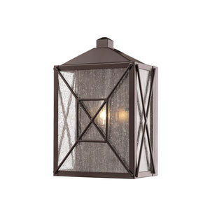 Wall Sconces Caswell Outdoor Wall Sconce - Powder Coat Bronze - Clear Seeded Glass - 5.5in. Extension - E12 Candelabra Base