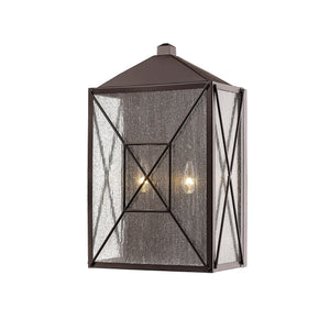 Wall Sconces Caswell Outdoor Wall Sconce - Powder Coat Bronze - Clear Seeded Glass - 7in. Extension - E12 Candelabra Base