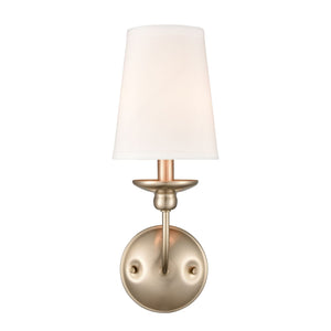 Wall Sconces Delvona Wall Sconce - Modern Gold - White Cotton Glass - 5.5in. Extension - E12 Candelabra Base