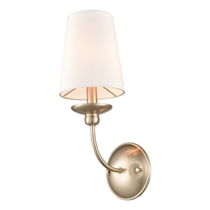 Wall Sconces Delvona Wall Sconce - Modern Gold - White Cotton Glass - 5.5in. Extension - E12 Candelabra Base