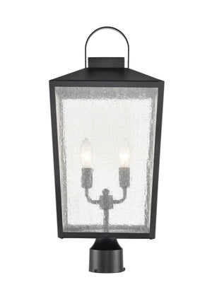 Post Top Lamps Devens Outdoor Post Top Lantern - Powder Coat Black - Clear Glass - 10in. Diameter - E12 Candelabra Base