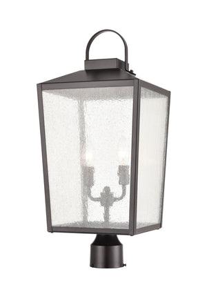 Post Top Lamps Devens Outdoor Post Top Lantern - Powder Coat Bronze - Clear Glass - 10in. Diameter - E12 Candelabra Base