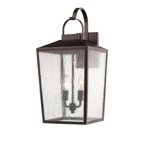Wall Sconces Devens Outdoor Wall Sconce - Powder Coat Bronze - Clear Seeded Glass - 12in. Extension - E12 Candelabra Base
