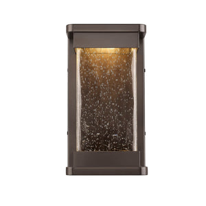 LED Wall Lamps Ederle Outdoor Wall Lamp - Powder Coat Bronze - Clear Water Seeded Glass - 11W Integrated LED Module - 850lm - 12in. H - 3000K Warm White