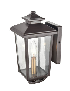 Wall Sconces Eldrick Outdoor Wall Sconce - Powder Coat Bronze - Clear Seeded Glass - 6.875in. Extension - E12 Candelabra Base