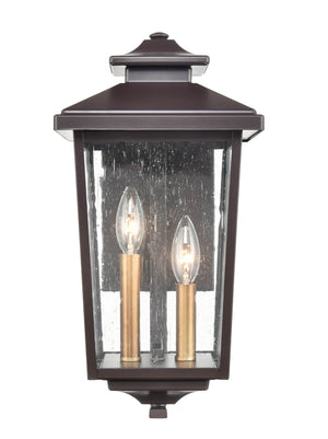 Wall Sconces Eldrick Outdoor Wall Sconce - Powder Coat Bronze - Clear Seeded Glass - 9.125in Extension - E12 Candelabra Base