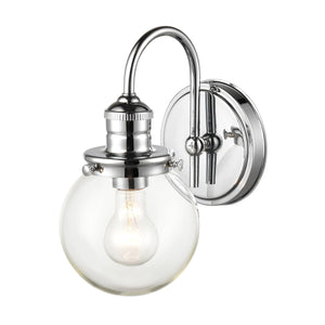 Wall Sconces Ella Wall Sconce - Chrome - Clear Glass - 8.5in. Extension - E26 Medium Base