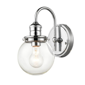 Wall Sconces Ella Wall Sconce - Chrome - Clear Glass - 8.5in. Extension - E26 Medium Base