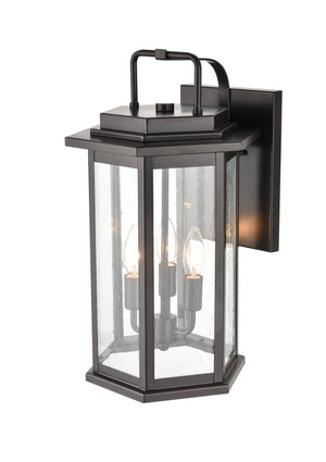Wall Sconces Ellis Outdoor Wall Sconce - Powder Coat Bronze - Clear Seeded Glass - 11in. Extension - E12 Candelabra Base